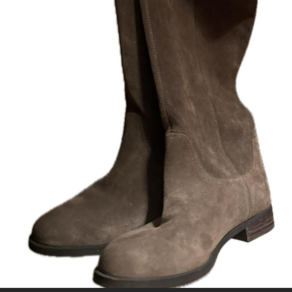 Tan Suede Knee-High Boots